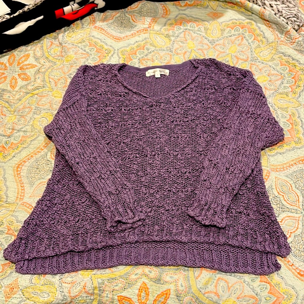 Chelsea & Theodore Women’s Small Lilac Purple Textured Long Sleeve Sweater
